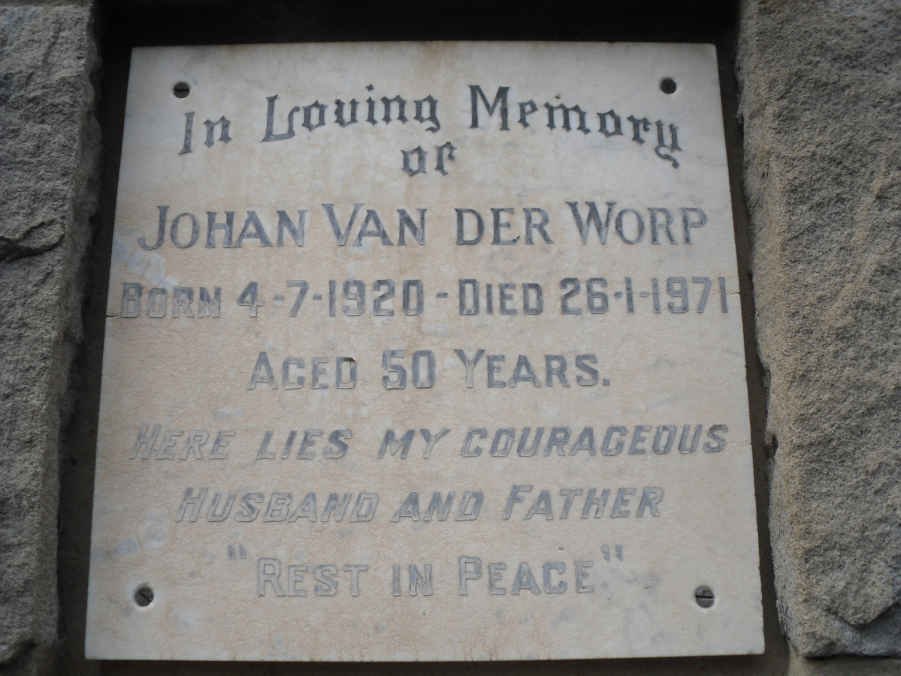 WORP Johan, van der 1920-1971