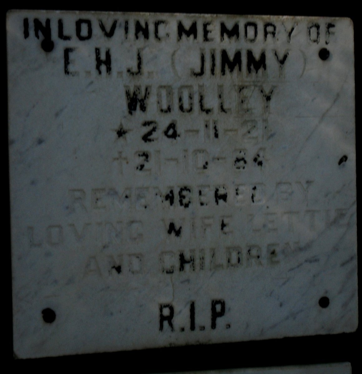 WOOLLEY E.H.J. 1921-1984