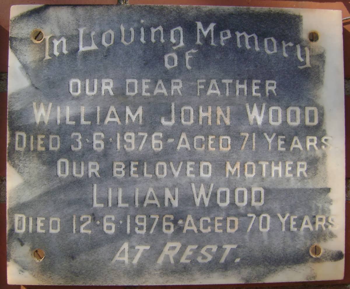 WOOD William John -1976 &amp; Lilian -1976