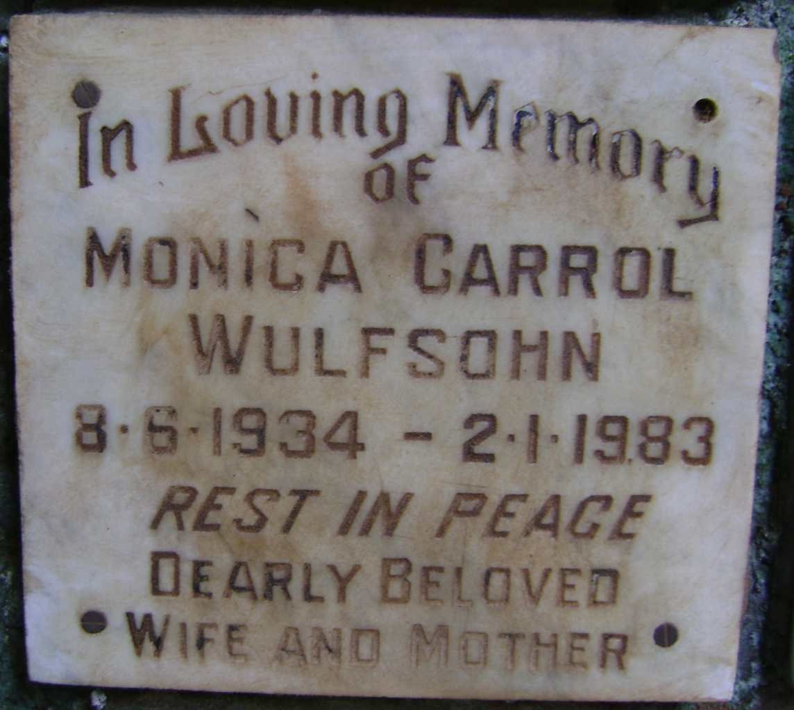 WULFSOHN Monica Carrol 1934-1983