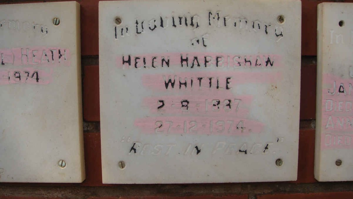 WHITTLE Helen Habbishaw 1887-1974