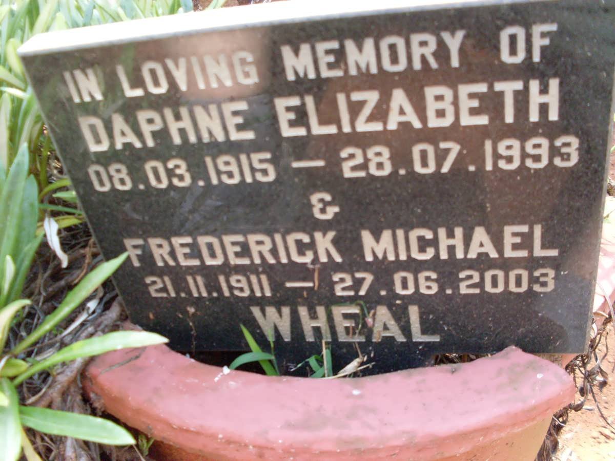 WHEAL Frederick Michael 1911-2003 &amp; Daphne Elizabeth 1915-1993