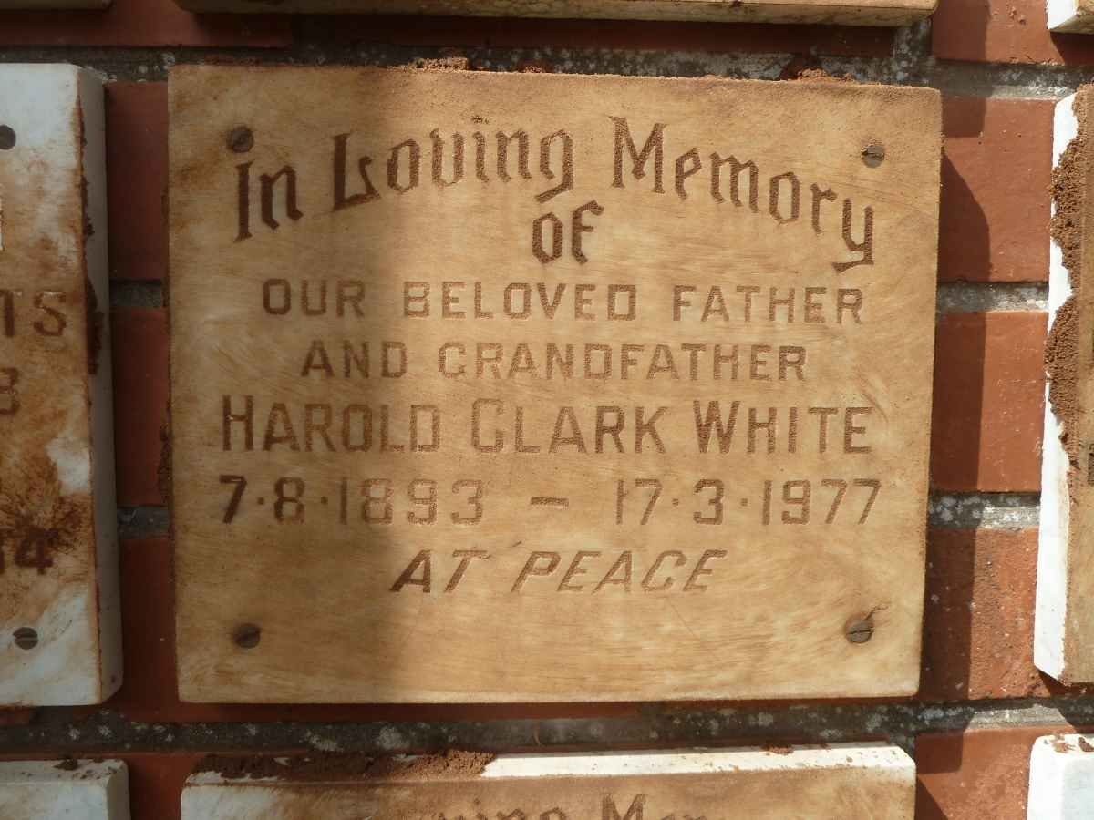 WHITE Harold Clark 1893-1977
