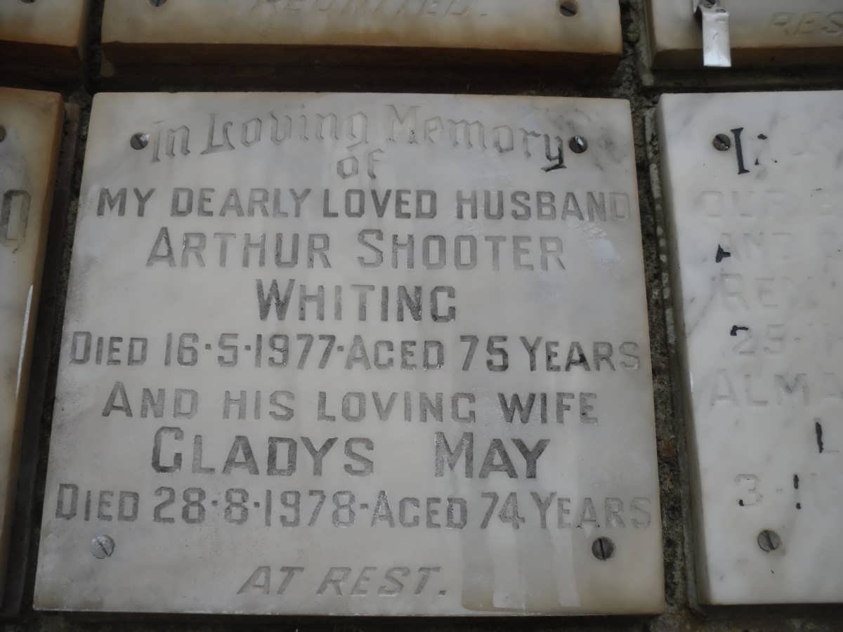 WHITING Arthur Shooter -1977 &amp; Gladys May -1978