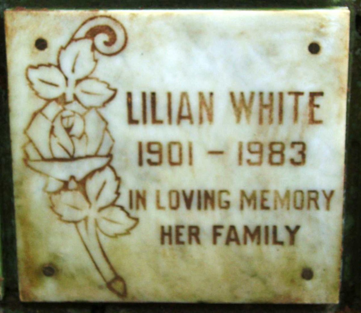 WHITE Lilian 1901-1983