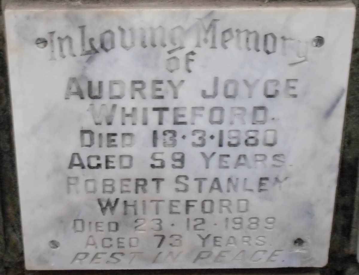 WHITEFORD Robert Stanley -1989 &amp; Audrey Joyce -1980