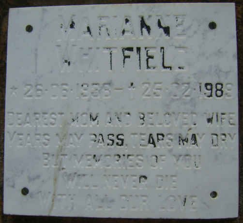 WHITFIELD Marianne 1938-1989