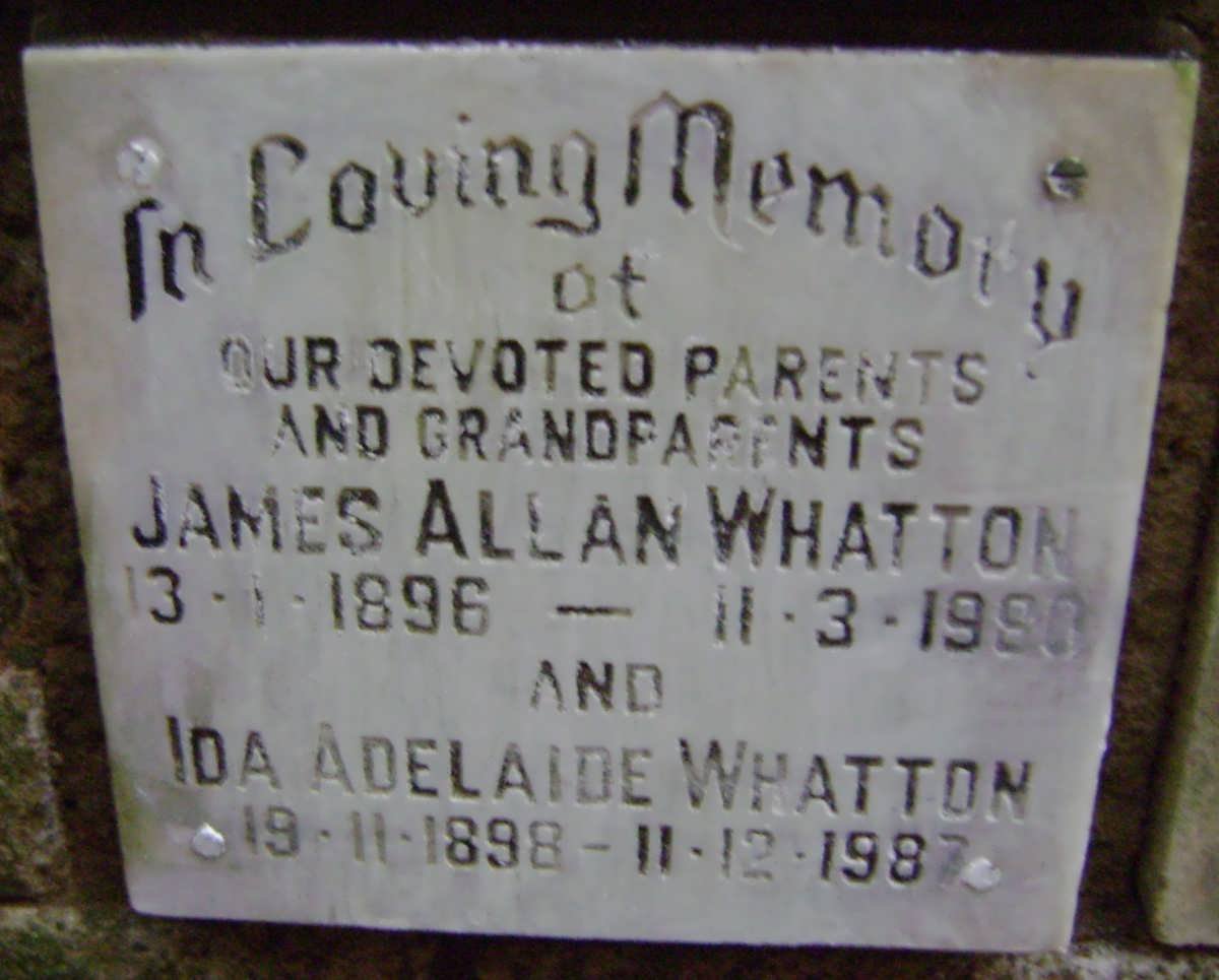 WHATTON James Allan 1896-1980 &amp; Ida Adelaide 1898-1987