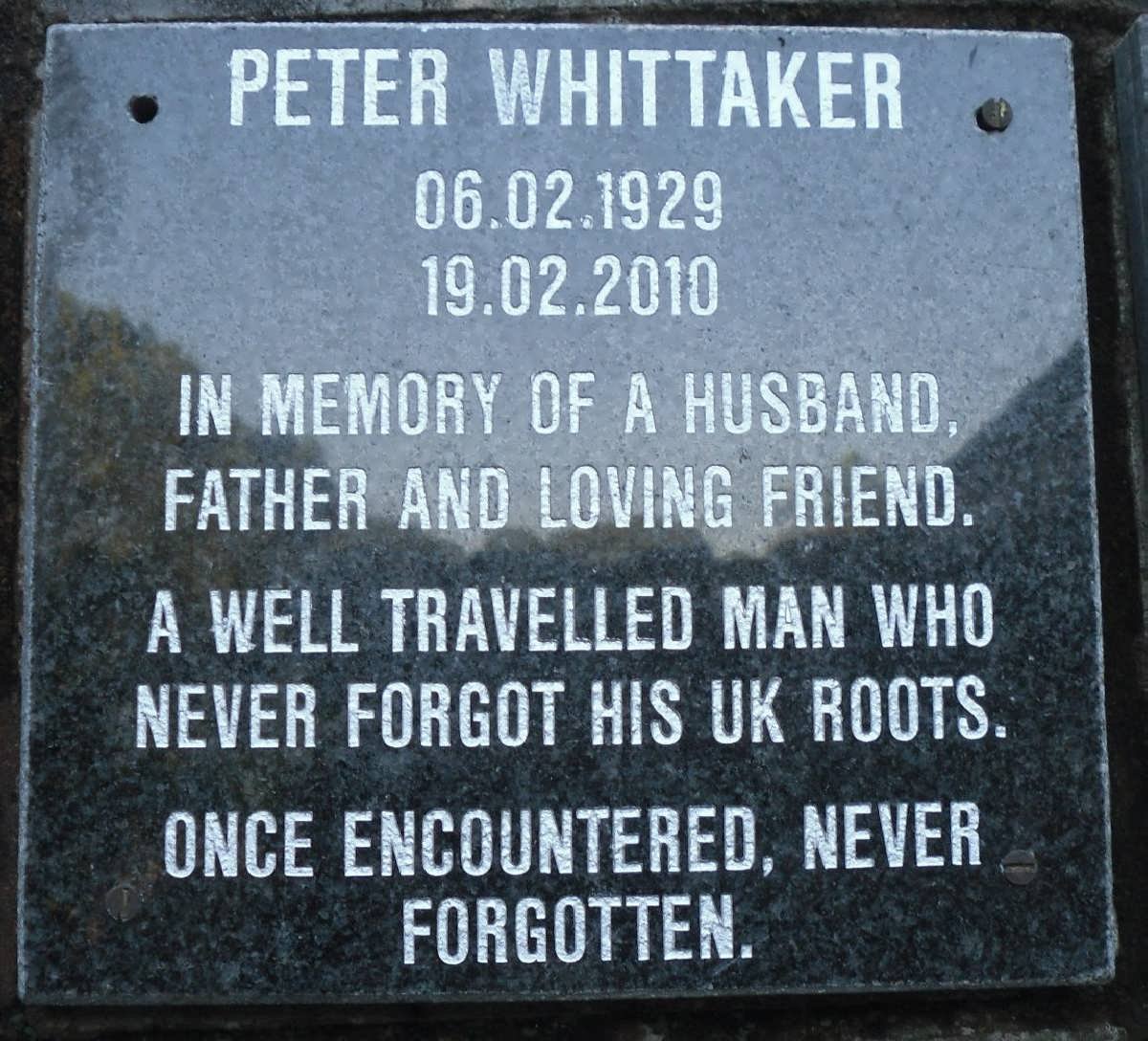 WHITTAKER Peter 1929-2010