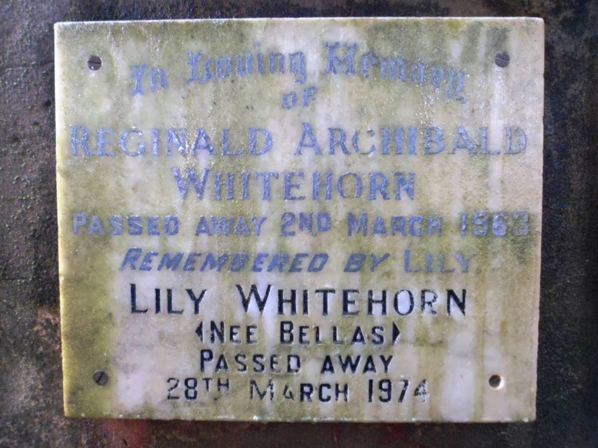 WHITEHORN Reginald Archibald -1963 &amp; Lily BELLAS -1974