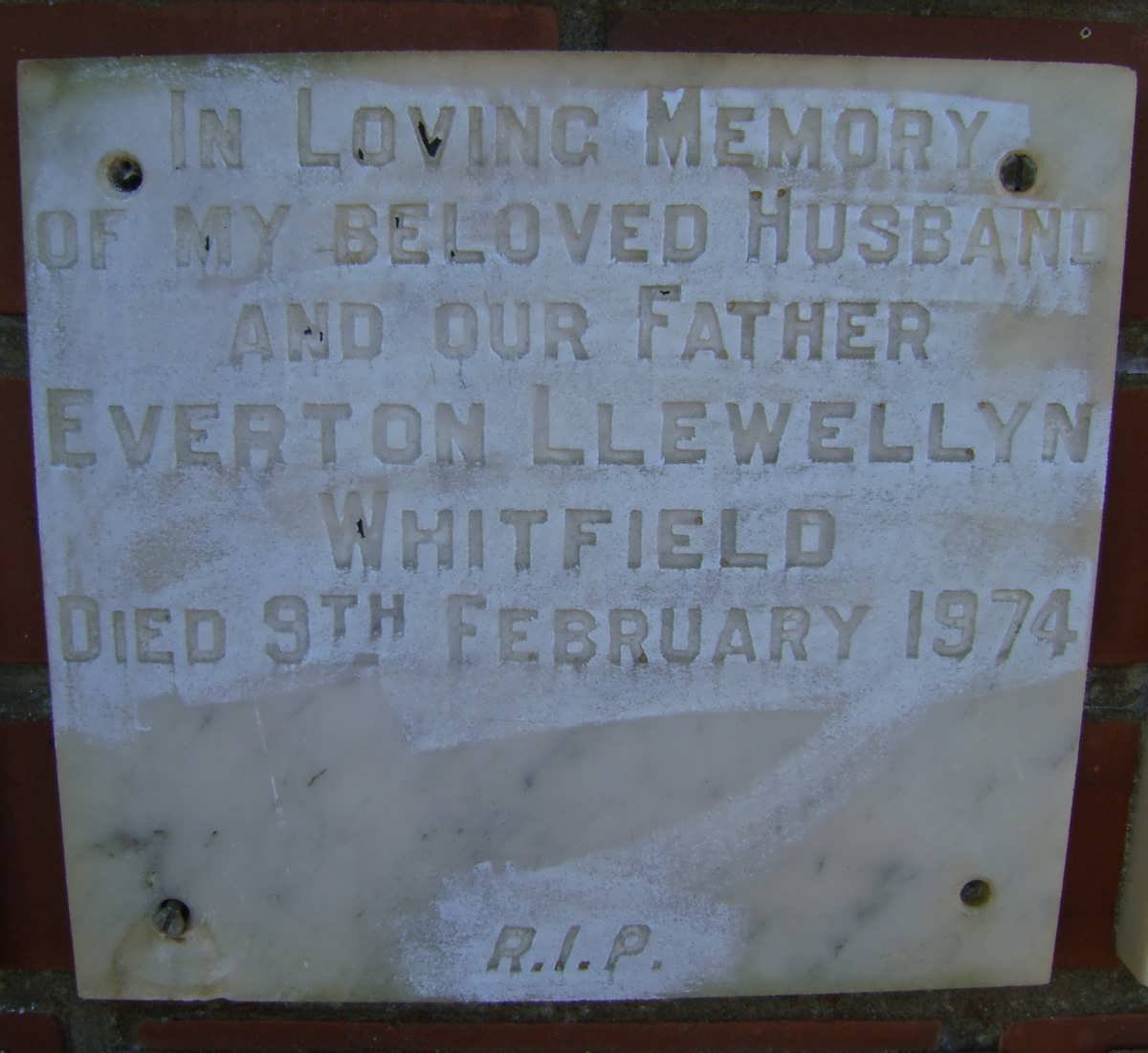 WHITFIELD Everton Llewellyn -1974
