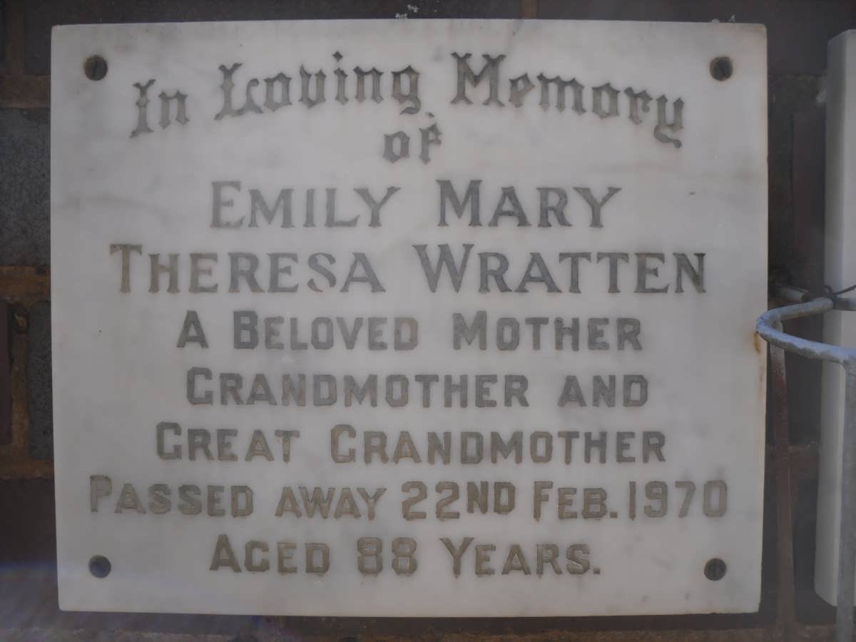 WRATTEN Emily Mary Theresa -1970
