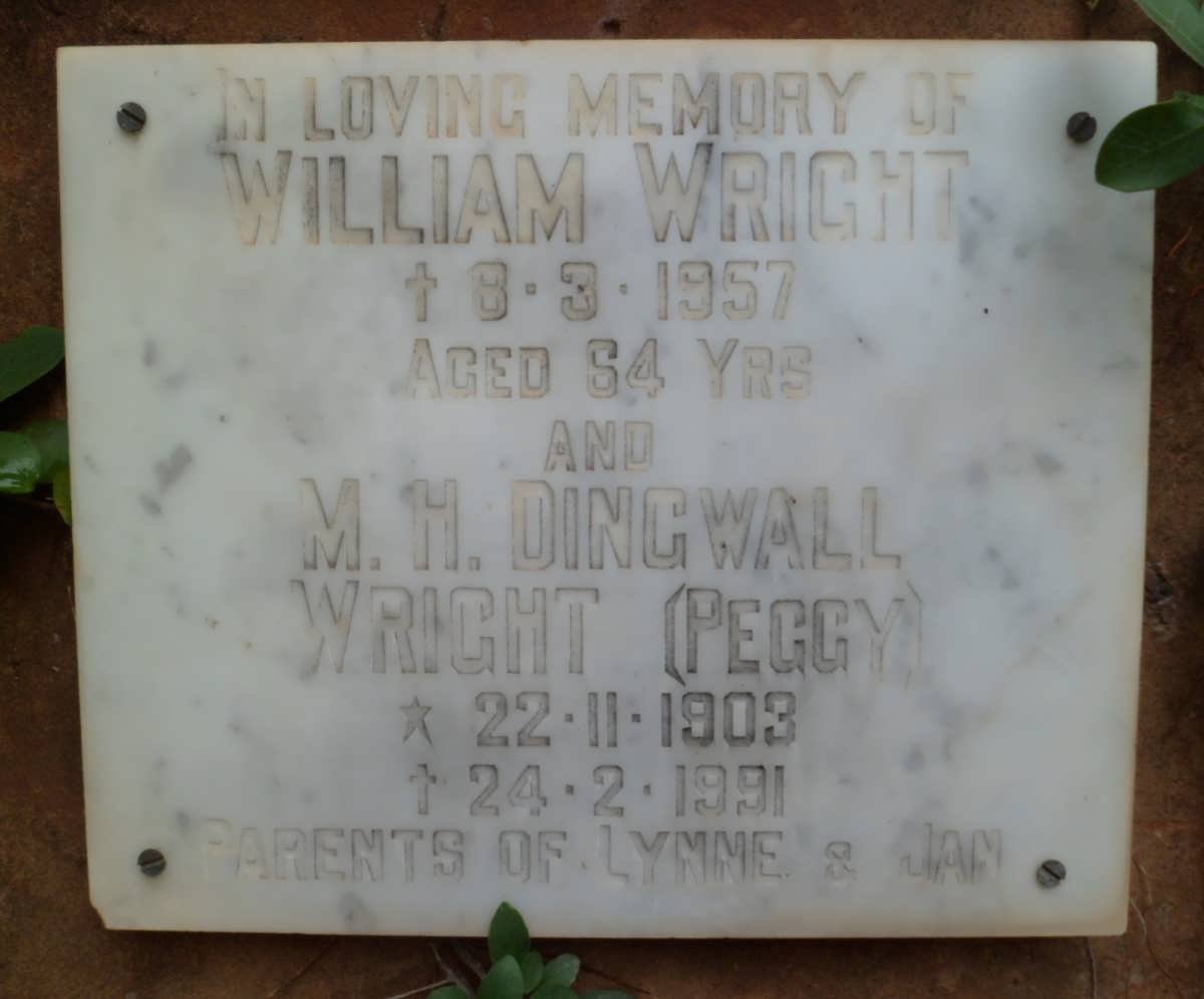 WRIGHT William -1957 &amp; M.H. Dingwall 1903-1991