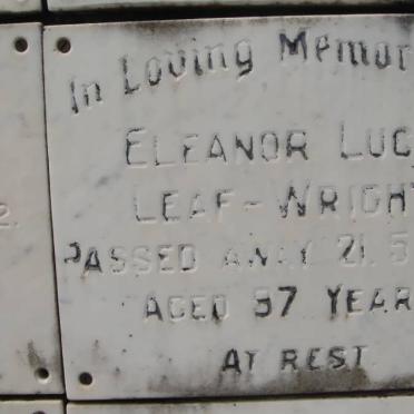 WRIGHT Eleanor Lucy, Leaf -1972