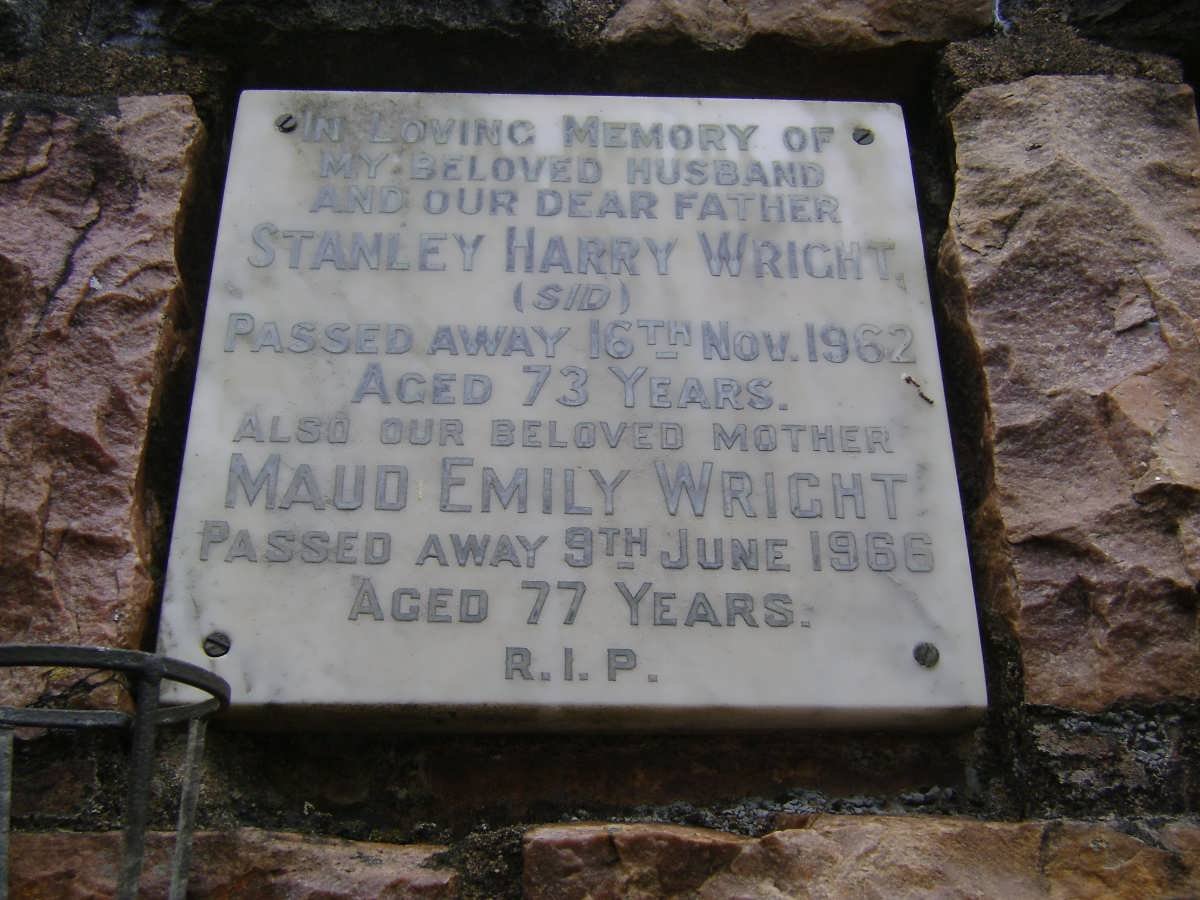 WRIGHT Stanley Harry -1962 &amp; Maud Emily -1966