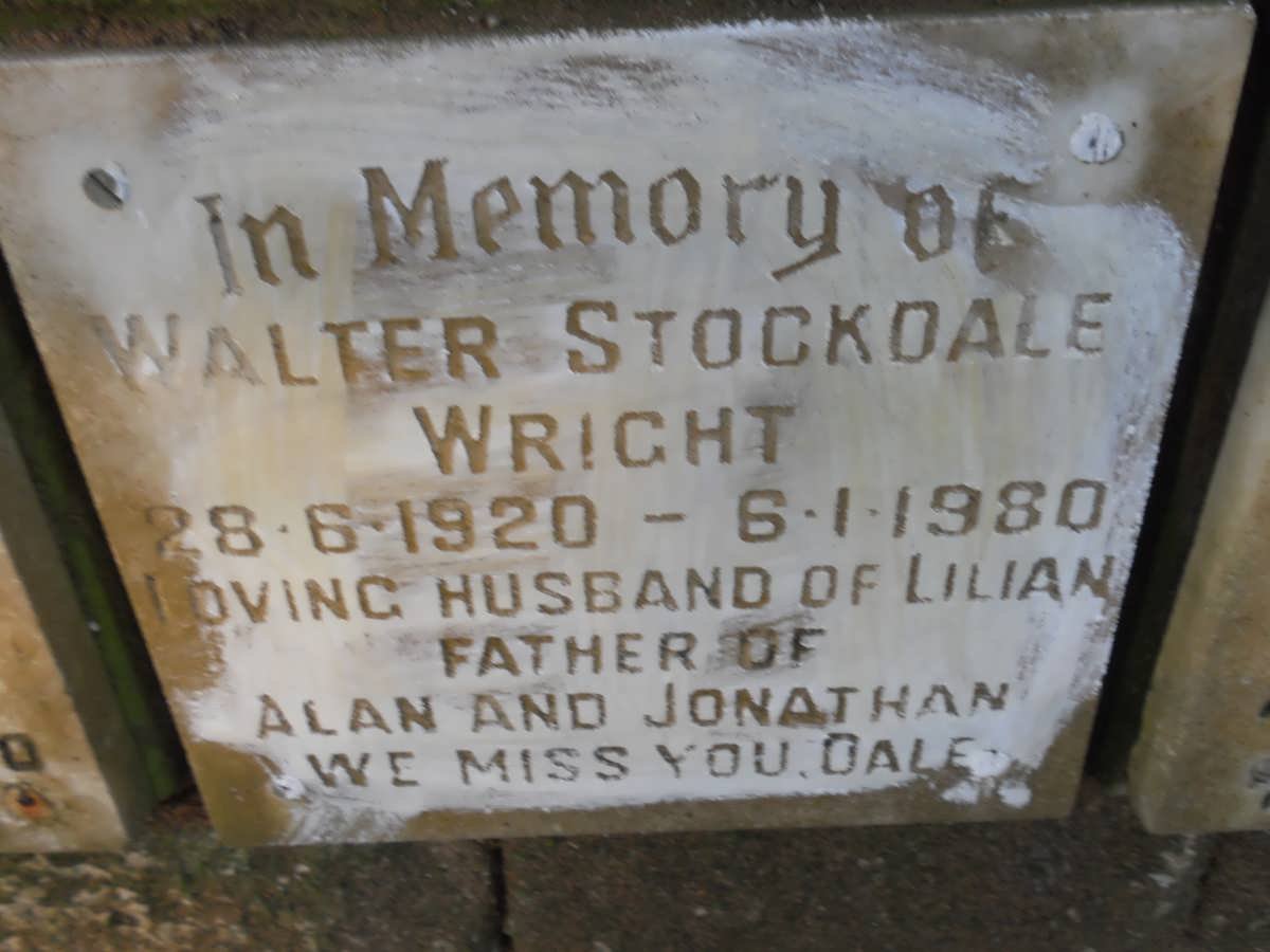WRIGHT Walter Stockdale 1920-1980