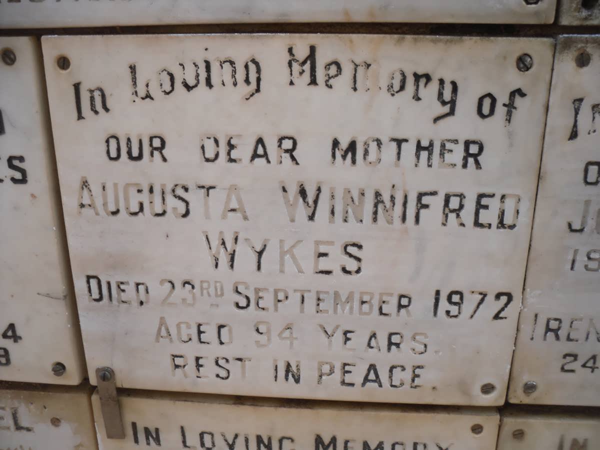 WYKES Augusta Winnifred -1972