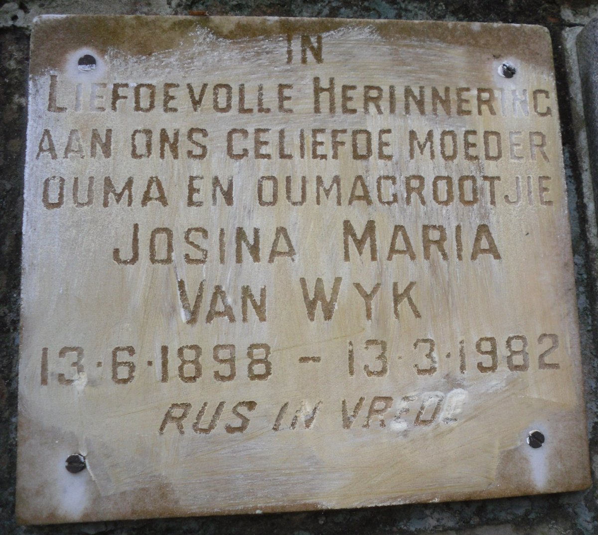 WYK Josina Maria, van 1898-1982