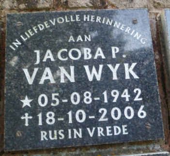 WYK Jacoba P., van 1942-2006