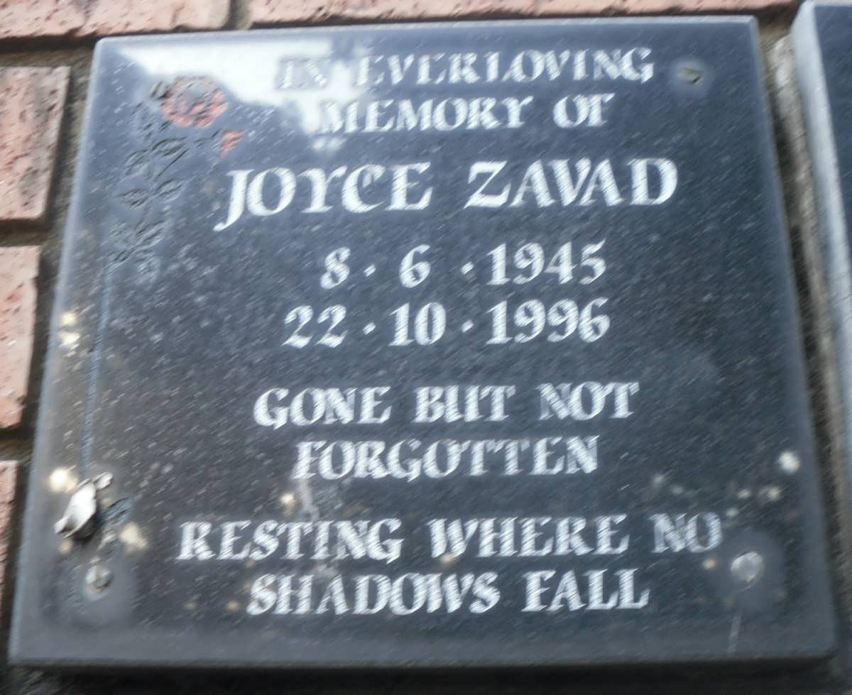 ZAVAD Joyce 1945-1996