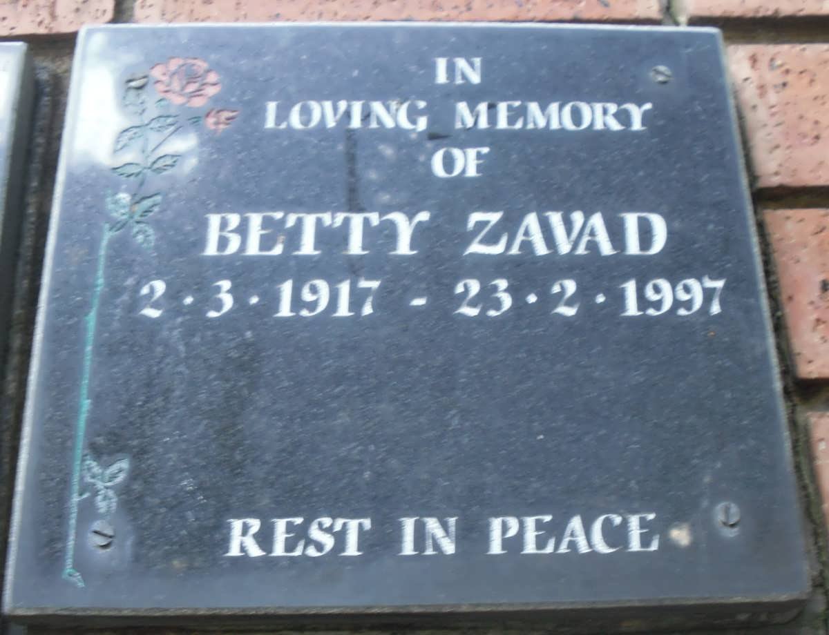 ZAVAD Betty 1917-1997