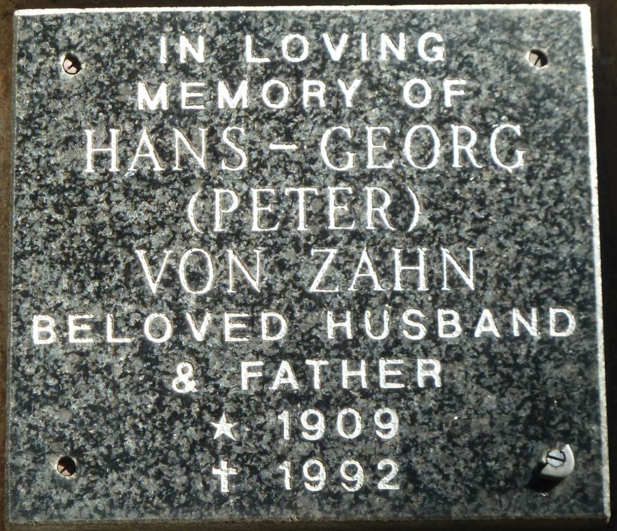 ZAHN Hans-Georg, von 1909-1992