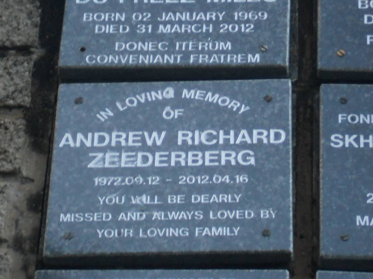 ZEEDERBERG Andrew Richard 1972-2012