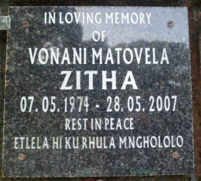 ZITHA Vonani Matovela 1974-2007