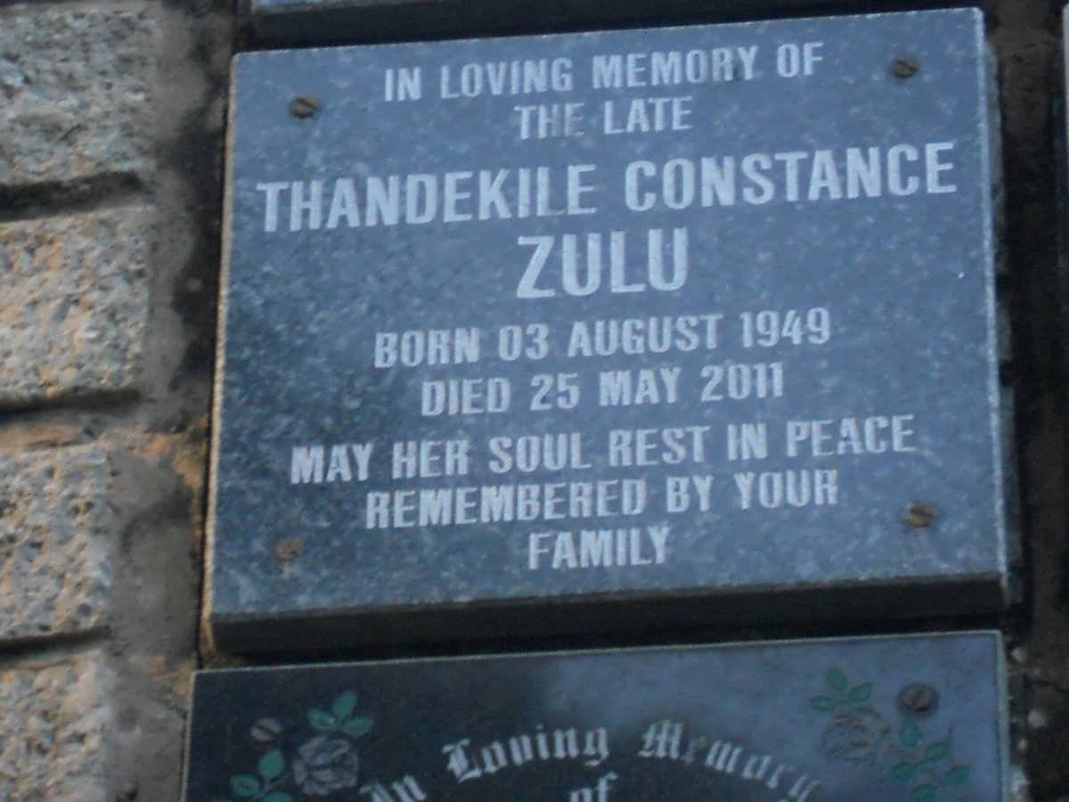 ZULU Thandekile Constance 1949-2011
