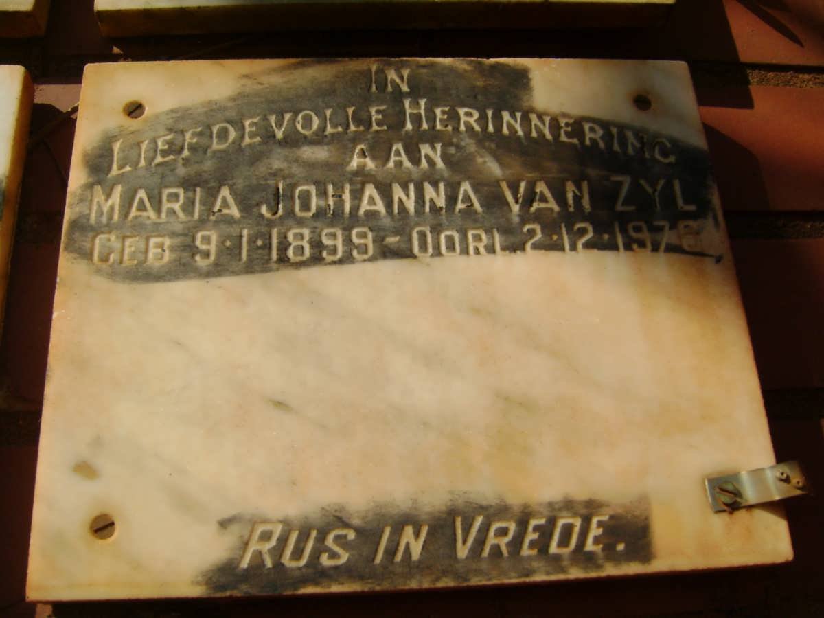 ZYL Maria Johanna, van 1899-1976
