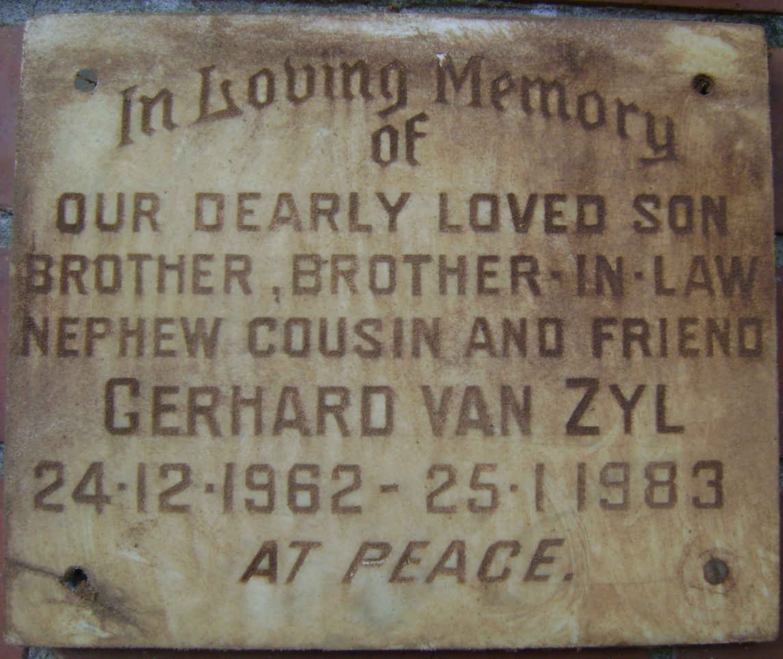 ZYL Gerhard, van 1962-1983