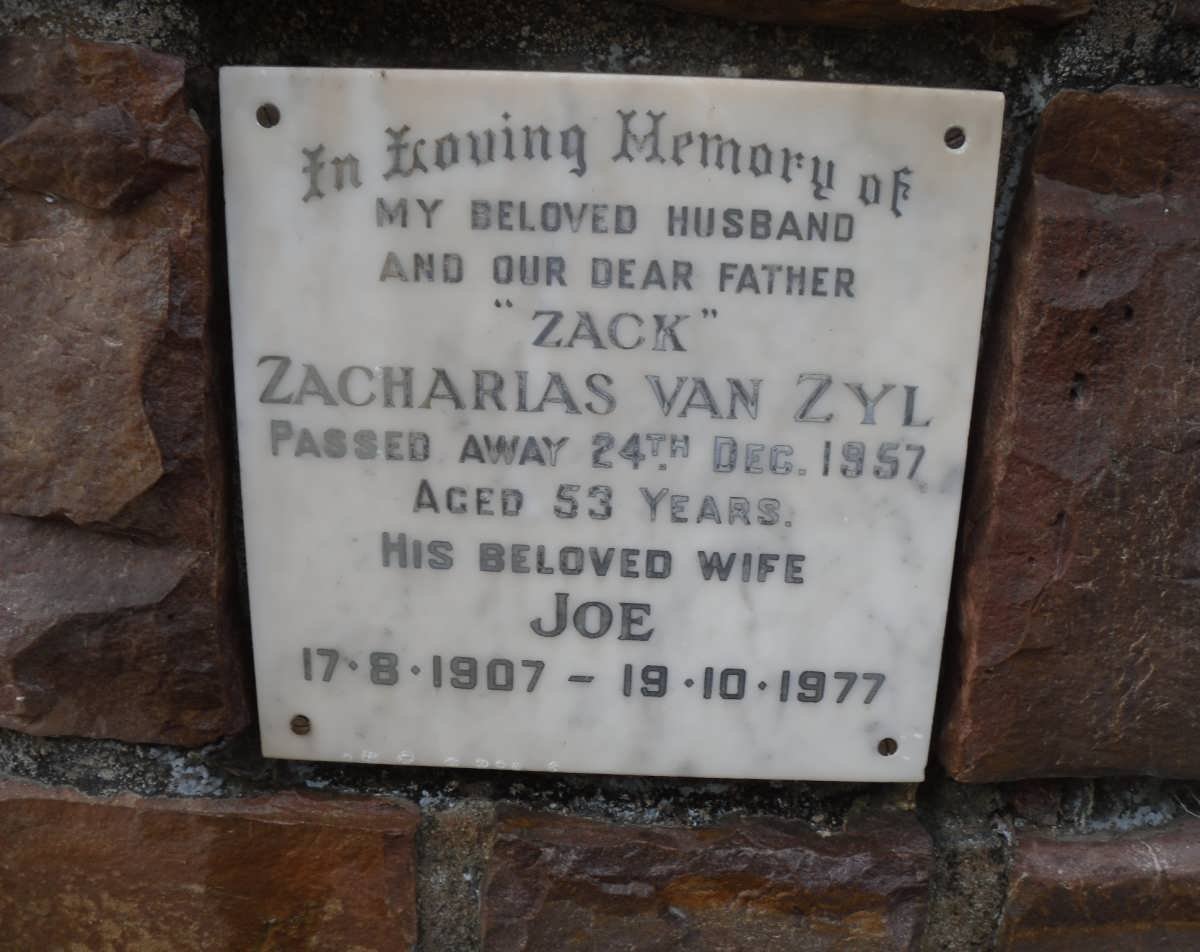 ZYL Zacharias, van -1957 &amp; Joe 1907-1977