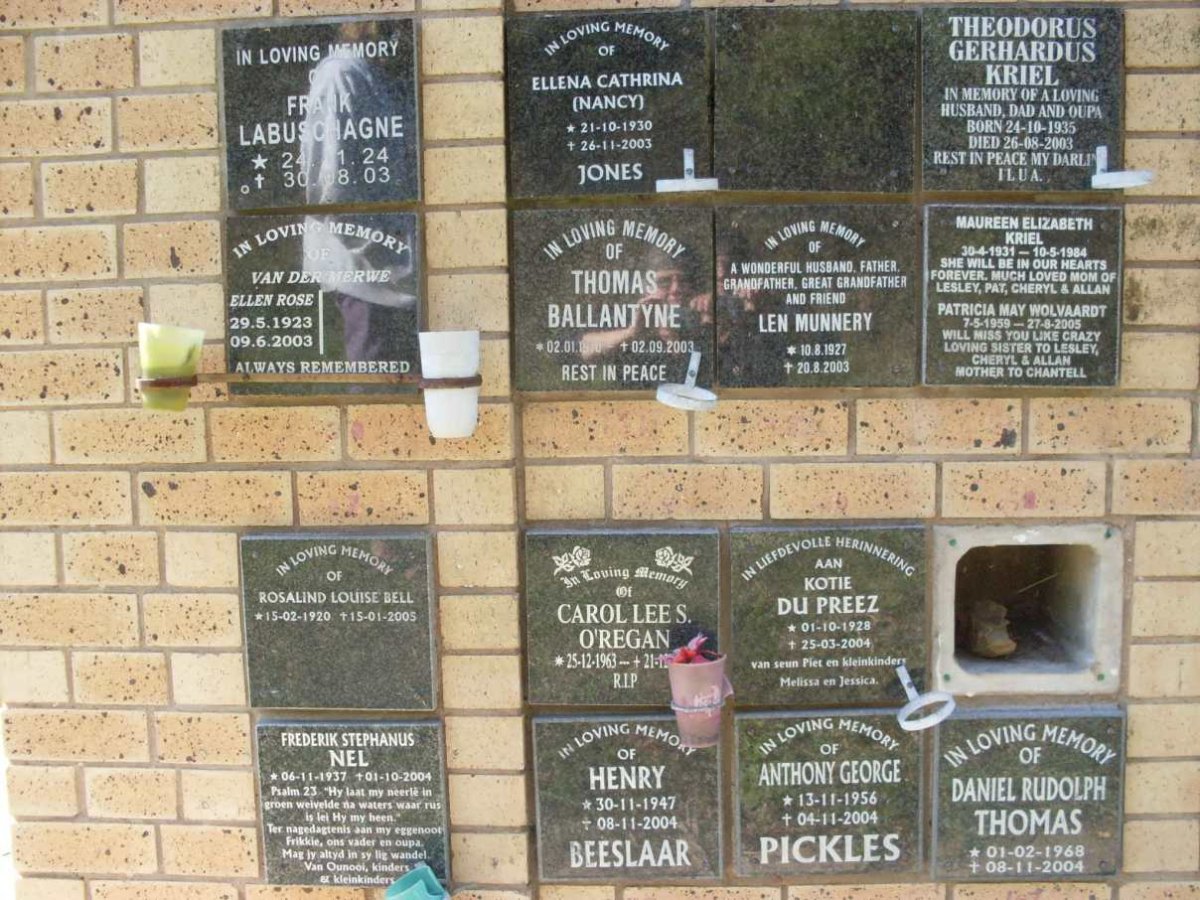 BEESLAAR :: BELL :: NEL :: O'REGAN :: PICKLES :: DU PREEZ :: THOMAS