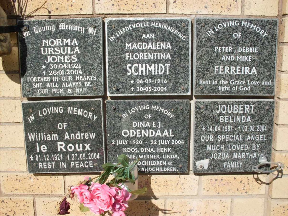 FERREIRA :: JONES :: JOUBERT :: ODENDAAL :: LE ROUX :: SCHMIDT