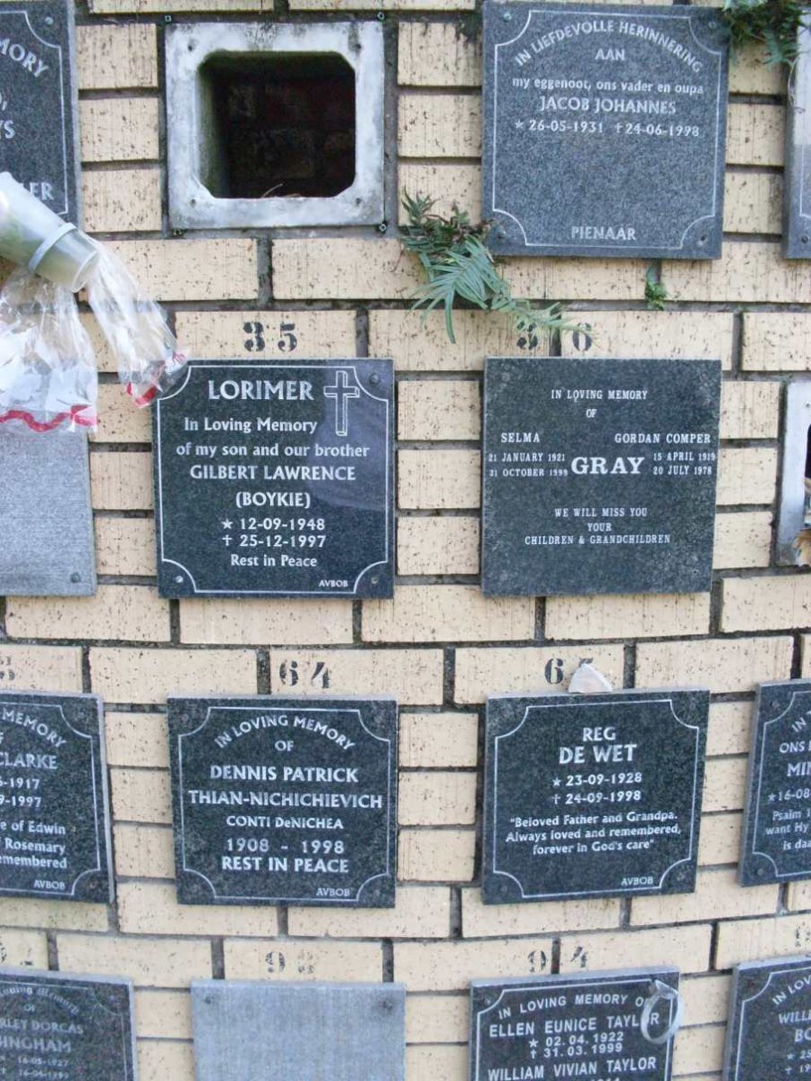 DeNICHEA :: LORIMER :: PIENAAR :: DE WET