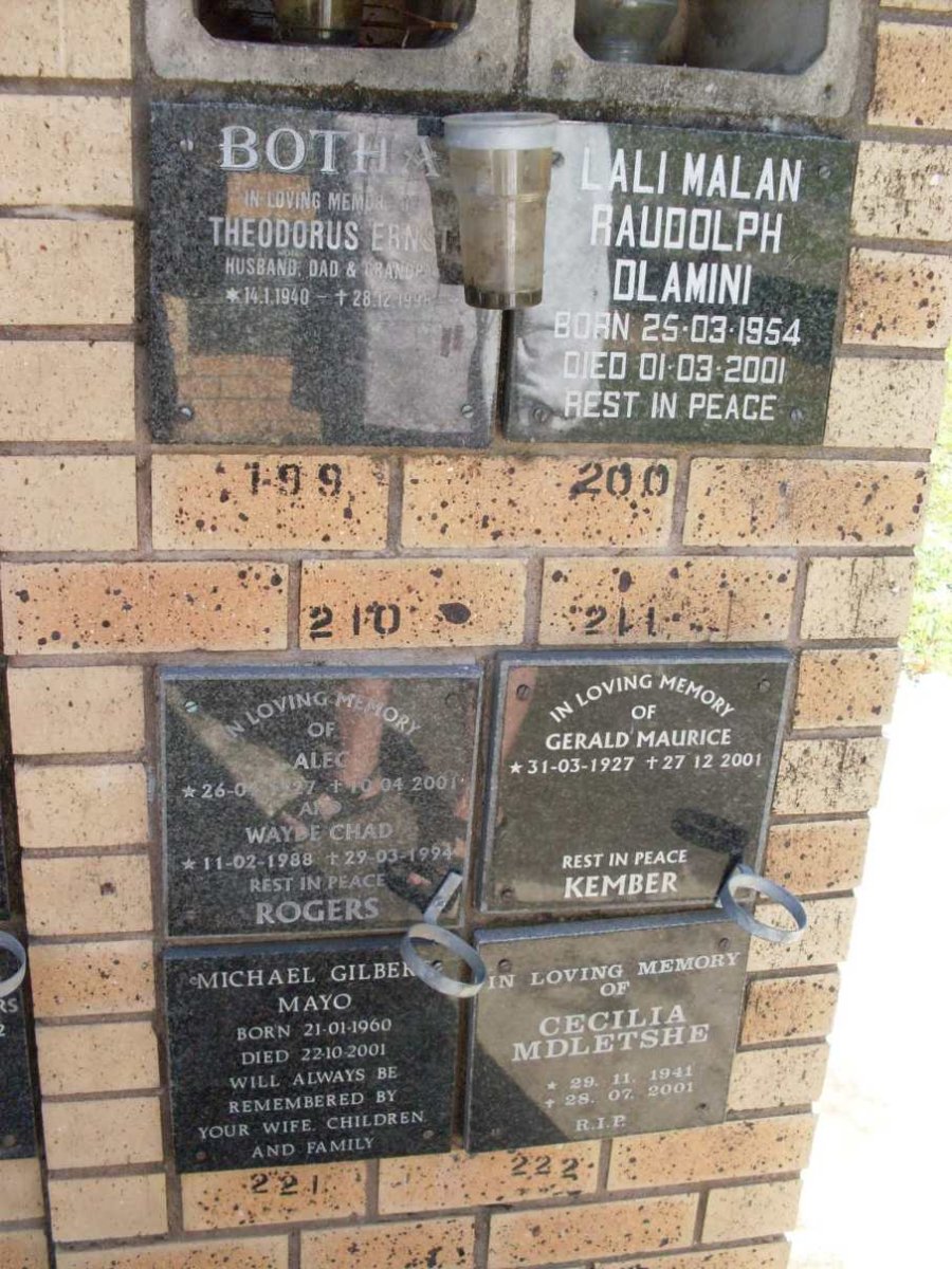 BOTHA :: DLAMINI :: KEMBER :: MAYO :: MDLETSHE :: ROGERS