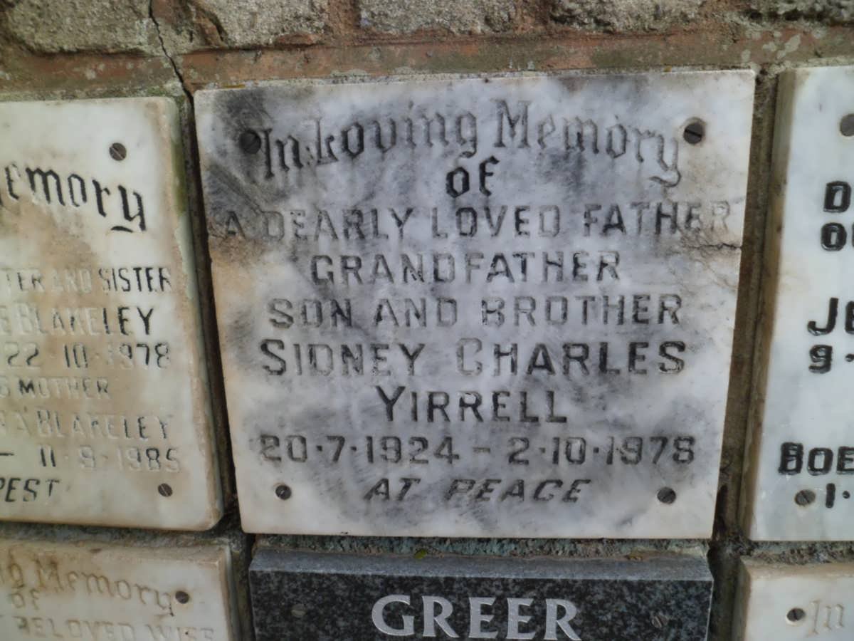 YIRRELL Sidney Charles 1924-1978