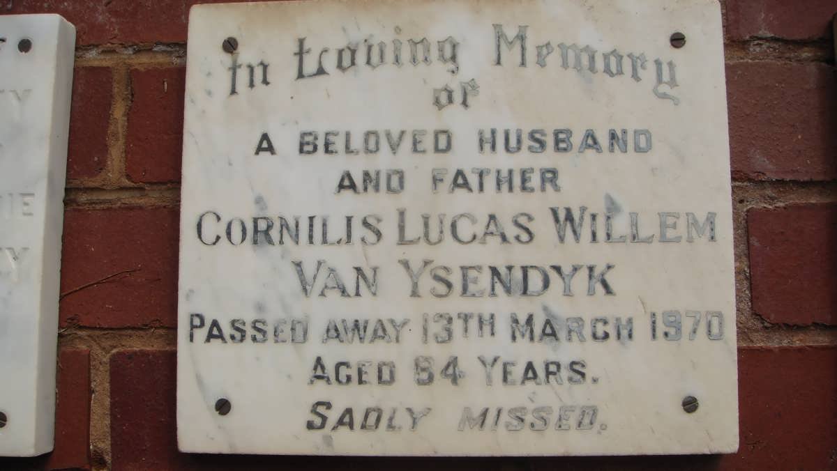 YSENDYK Cornilis Lucas Willem, van -1970