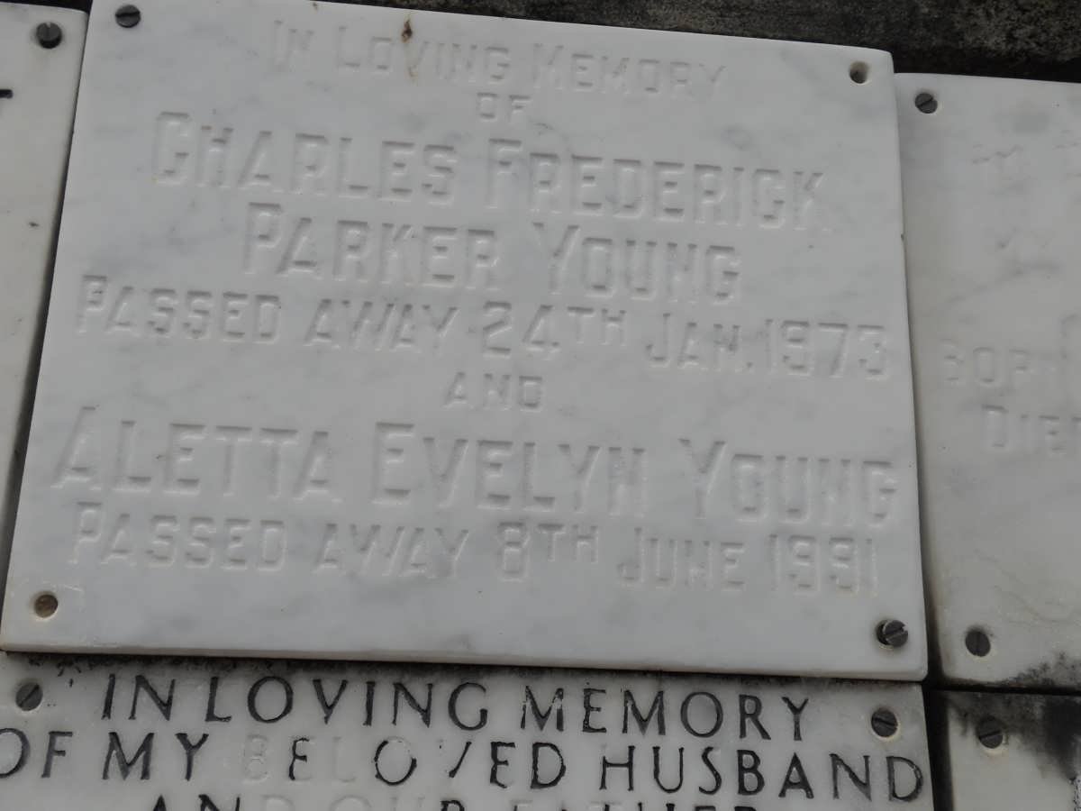 YOUNG Charles Frederick Parker -1973 &amp; Aletta Evelyn -1991