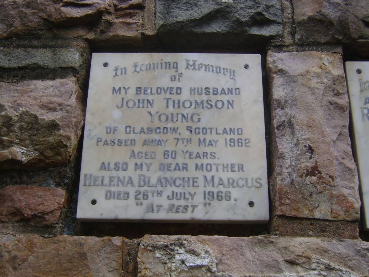 YOUNG John Thomson -1962 &amp; Helena Blanche MARCUS -1966