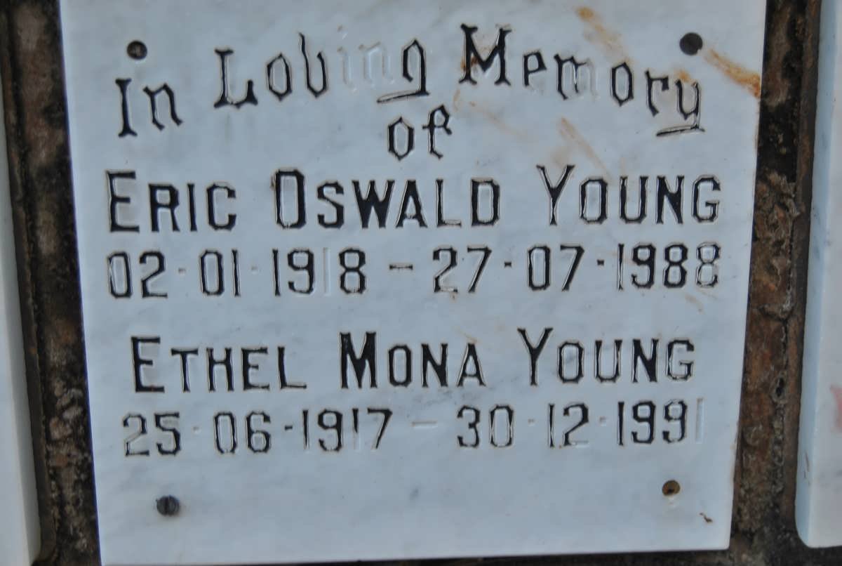 YOUNG Eric Oswald 1918-1988 &amp; Ethel Mona 1917-1991