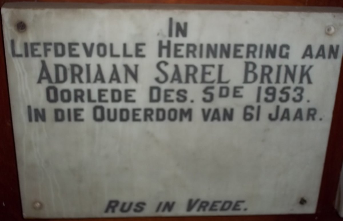 BRINK Adriaan Sarel -1953