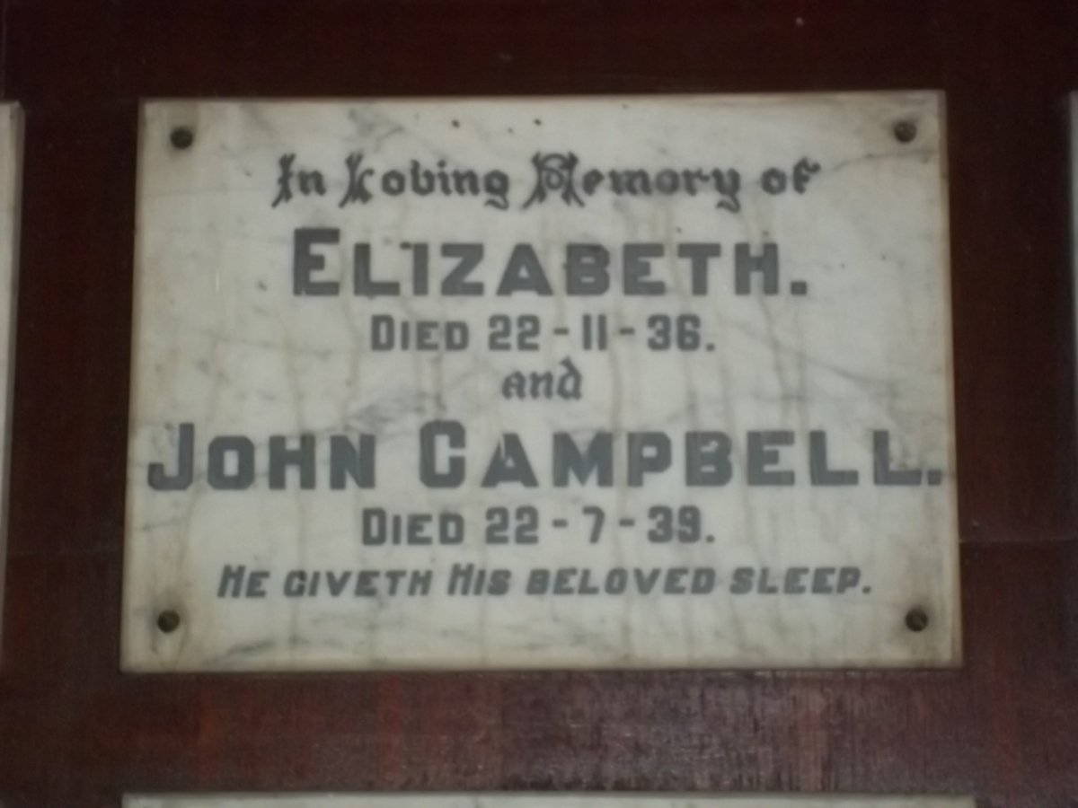CAMPBELL John -1939 &amp; Elizabeth -1936