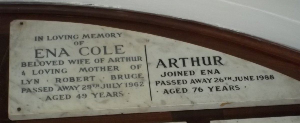COLE Arthur -1988 &amp; Ena -1962