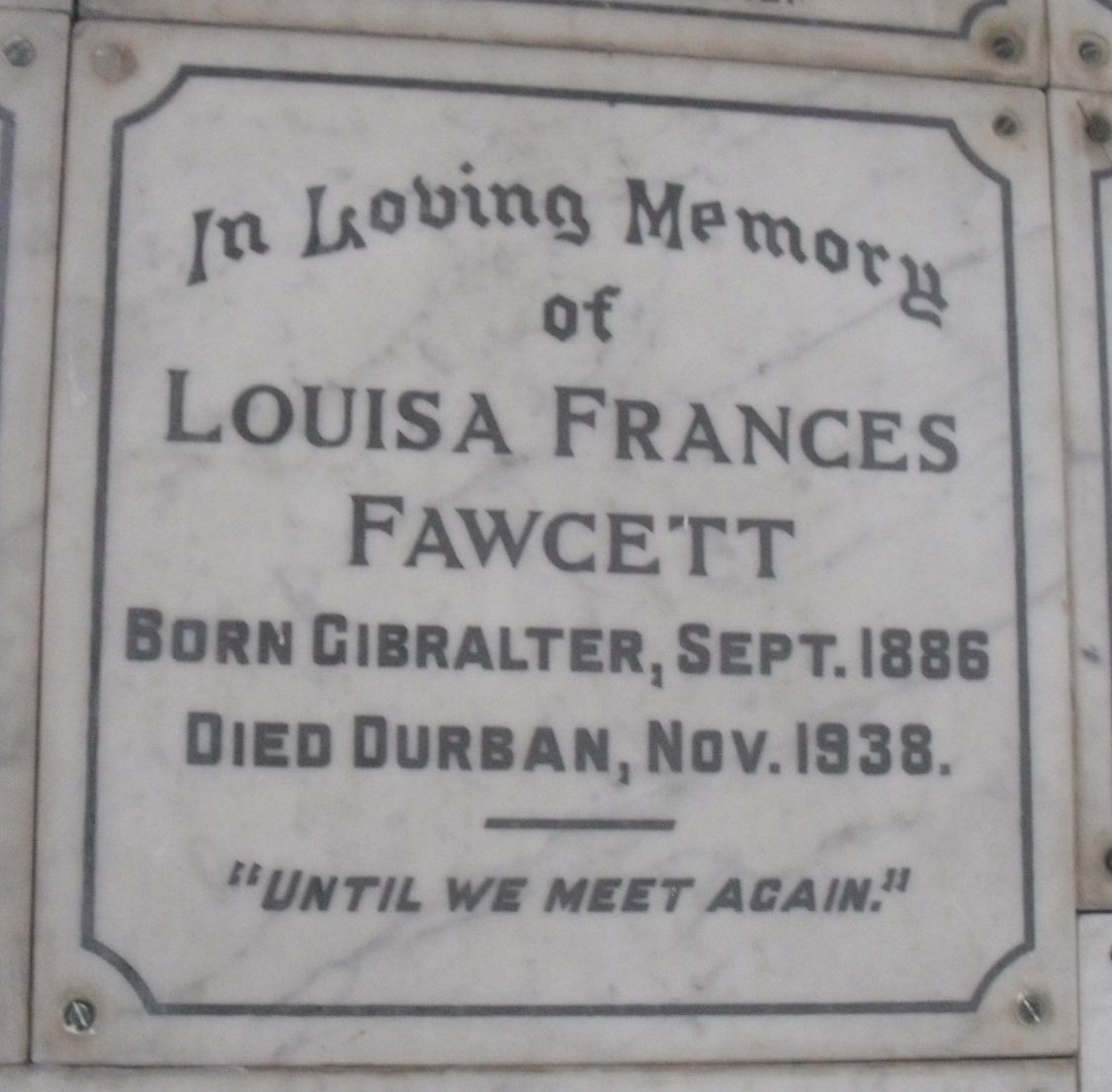 FAWCETT Louisa Frances 1886-1938