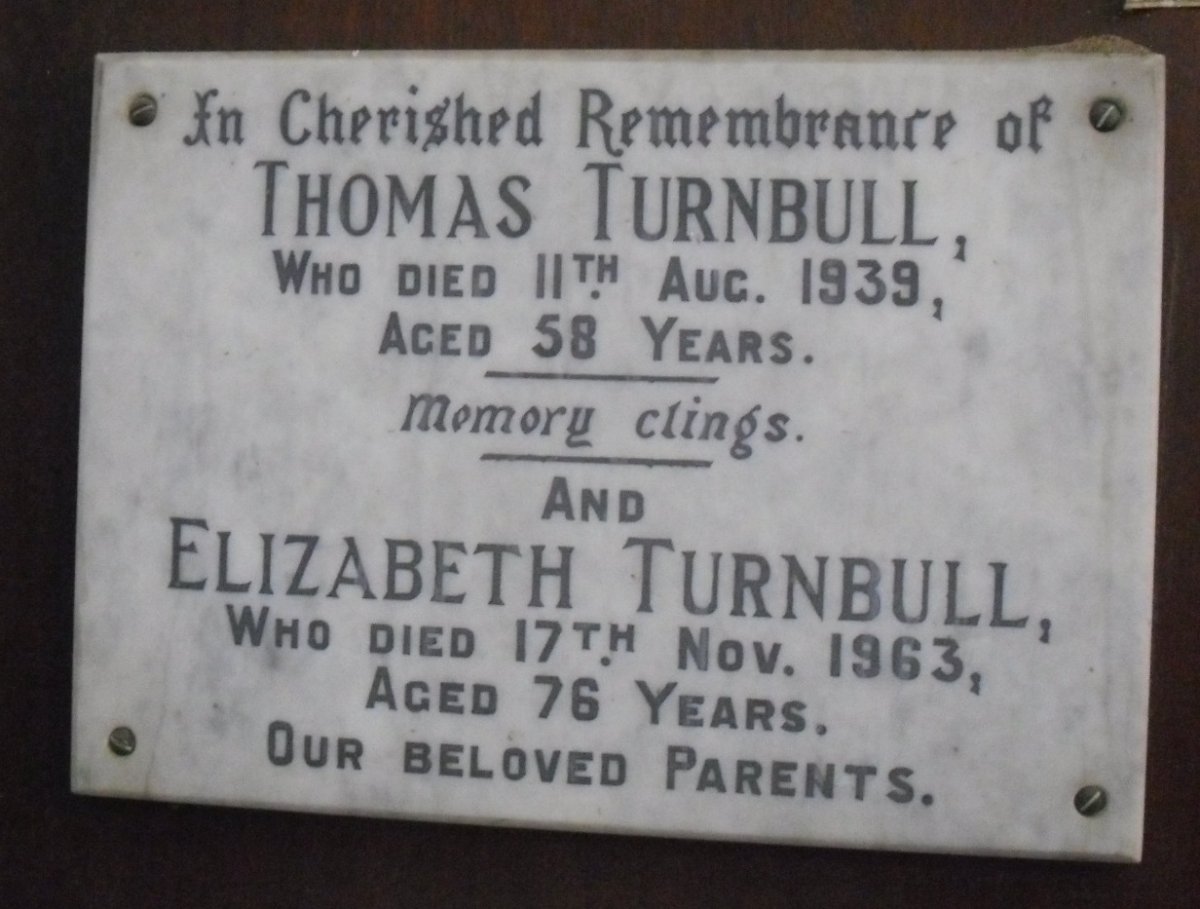 TURNBULL Thomas -1939 &amp; Elizabeth -1963