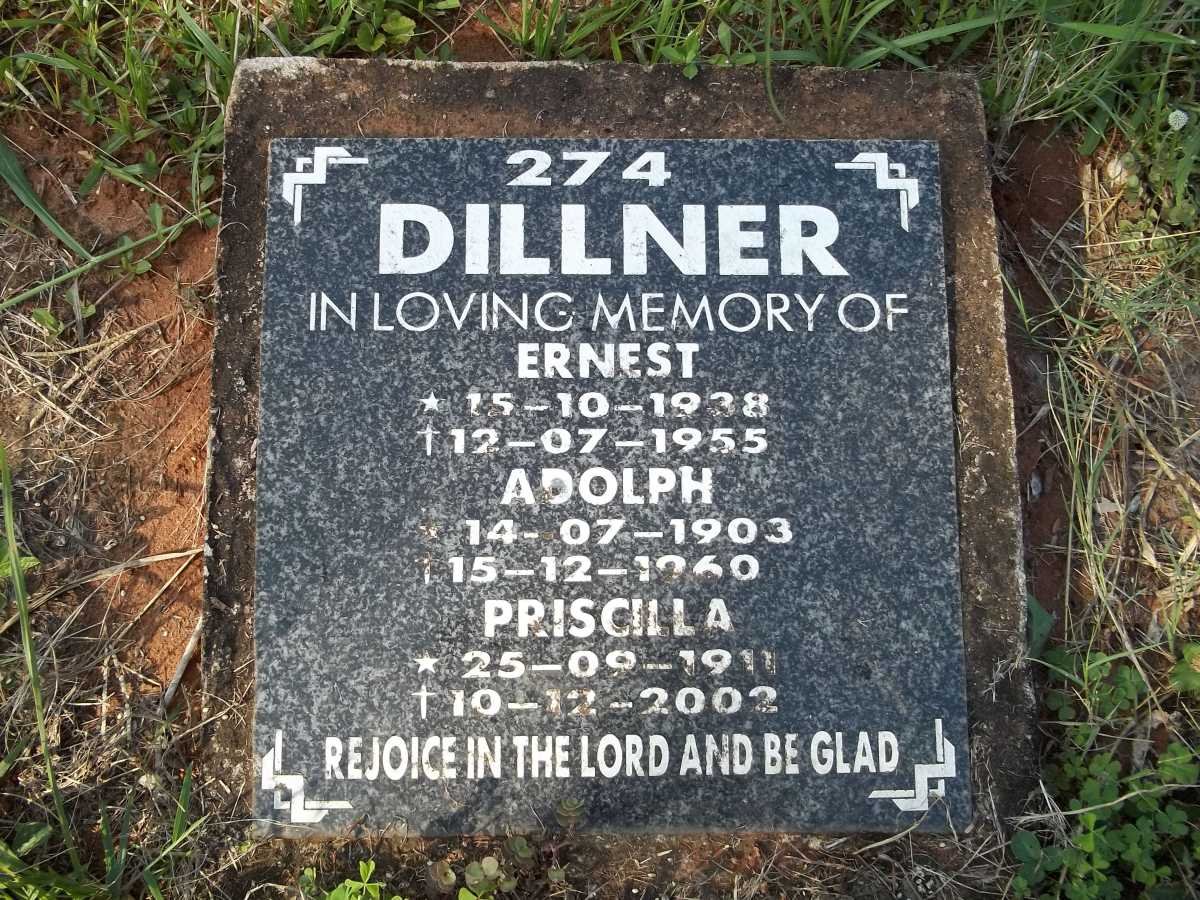 DILLNER Ernest 1938-1955 :: DILLNER Adolph 1903-1960 :: DILLNER Priscilla 1911-2002