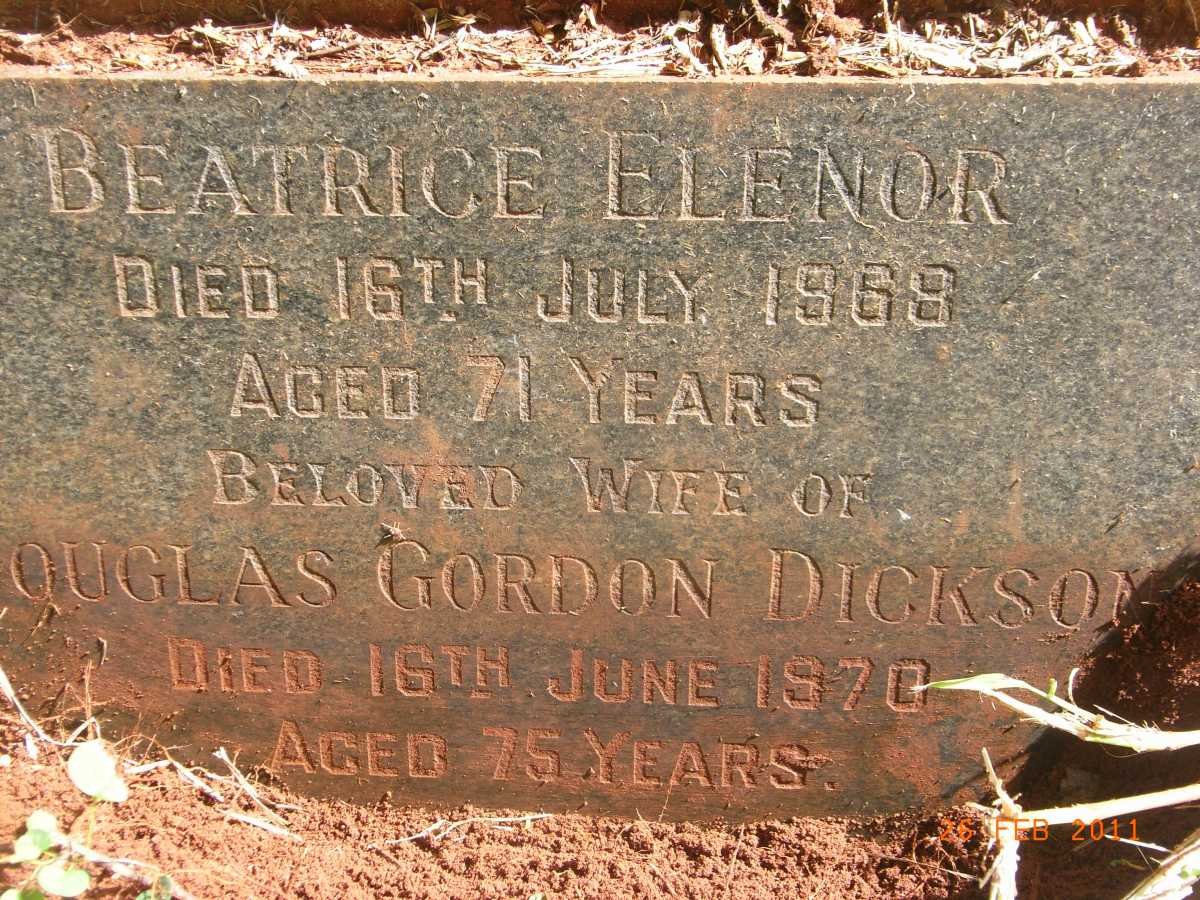 DICKSON Douglas Gordon -1970 &amp; Beatrice Elenor -1968