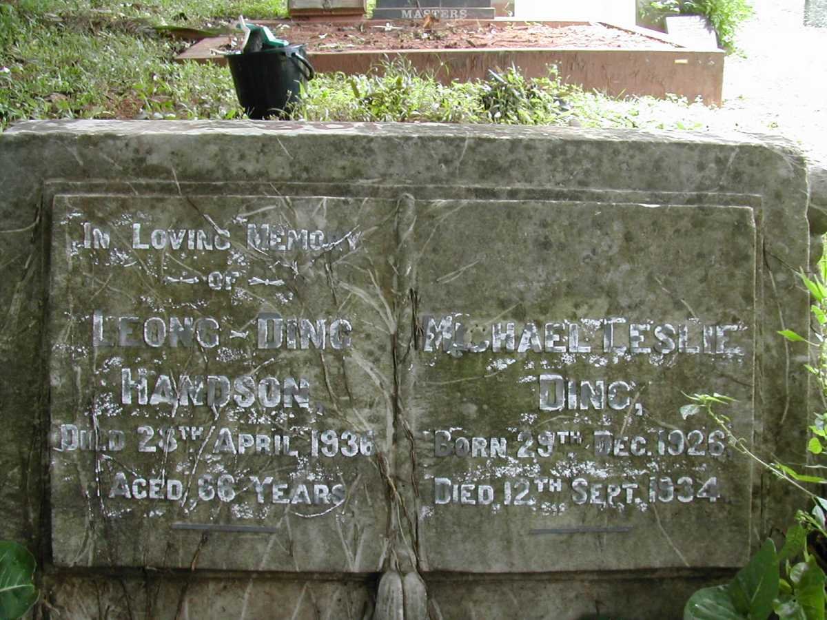 DING Leong nee HANDSON -1936 :: DING Michael Leslie 1926-1934