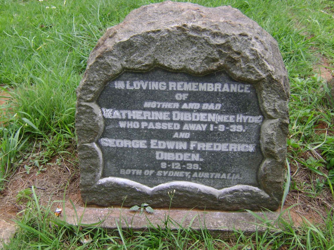 DIBDEN George Edwin Frederick -1939 &amp; Katherine HYDE -1939